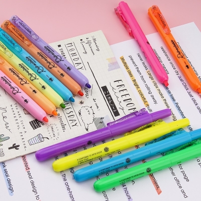 Textmarker retractabil Writech Pastel 
